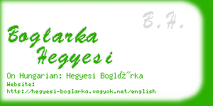 boglarka hegyesi business card